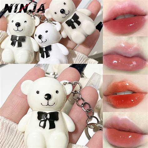 Lápiz Labial Líquido De Gelatina Sexy Blanco Lindo Oso Glaseado De