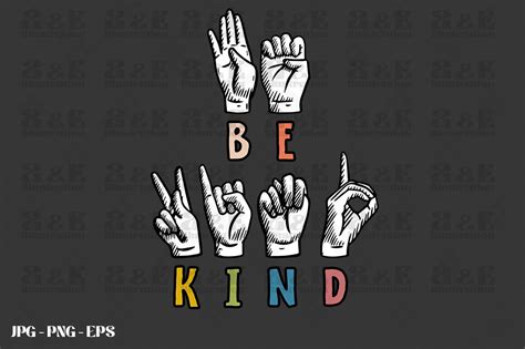 Be Kind Sign Language Mental Health Graphic By Aande Illustration