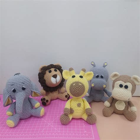 Kit Amigurumi Safari Baby Bichinhos Elo Produtos Especiais