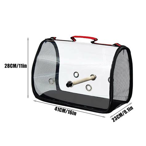 Portable Transparent Pvc Bird Cage Breathable Parrot Travel Carrier