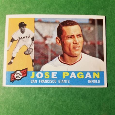 Free 1960 Topps Exmt Nrmt Baseball Card No 67 Jose Pagan Giants Sports Trading