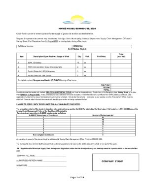 Fillable Online Ugu Gov Page 1 Of 15 COMPANY STAMP Ugu District