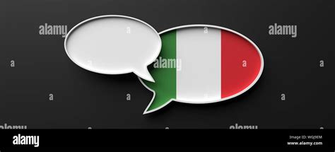 Communication In Italian Language Translation Italy Flag Speech
