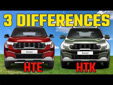 Kia Sonet Facelift Hte Vs Htk Comparison Kia Sonet Facelift