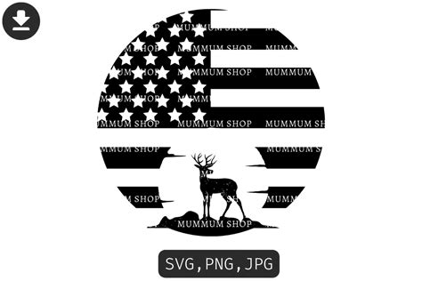 Deer Silhouette Flag Svg Graphic By Nuttanun Runto Creative Fabrica