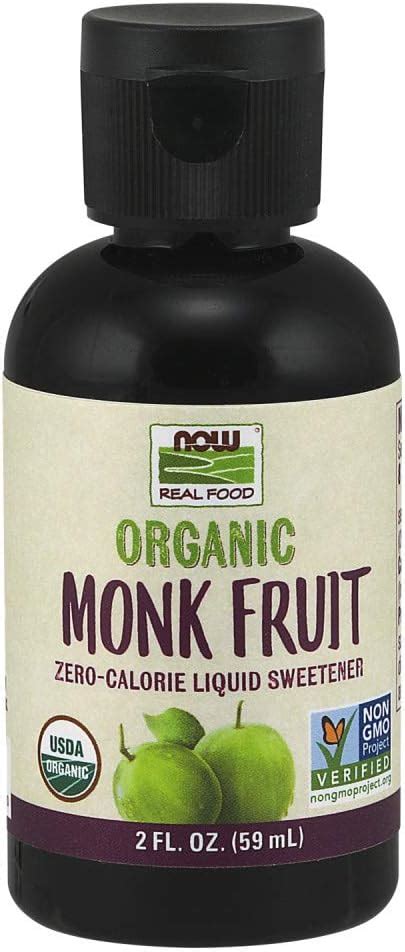 Now Foods Certified Organic Monk Fruit Liquid Zero Calorie Liquid Sweetener Non