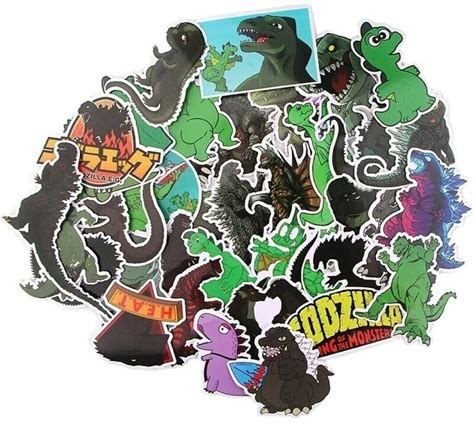 Godzilla Monster Themed Set Of 37 Assorted Stickers Decal Set