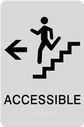 Stair Accessible Directional Braille Sign Economy Series 6x9