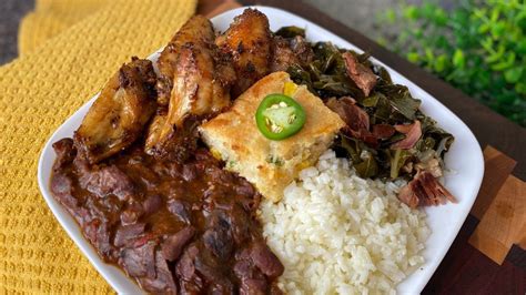 Soul Food The Right Way Red Beans And Rice Jalapeño Cheddar Cornbread Baked Chicken Wings