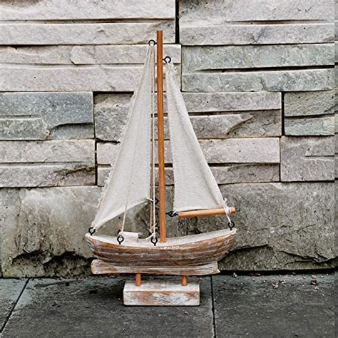 Linfevisi Wooden Sailboat Decorations Nautical Sail Boats Model