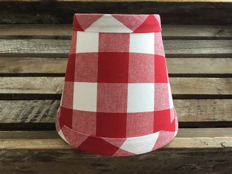 Red And White Buffalo Check Gingham Chandelier Lampshade Large Etsy