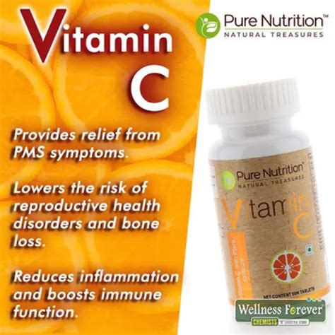 PURE NUTRITION VITAMIN C 60 TABLETS Upto 11 Off Wellness For