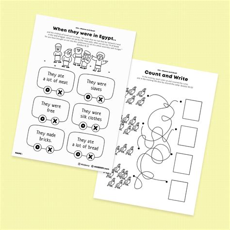 Manna And Quail Activity Worksheets Bible Lesson For Kids Hisberry