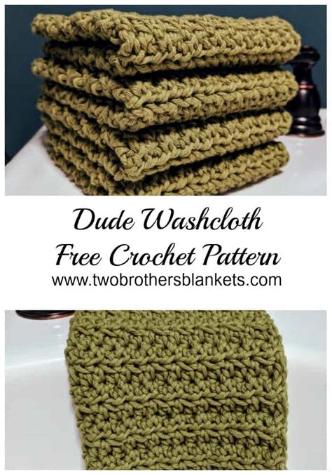 Crochet Washcloth Free Pattern Dude Washcloth Two Brothers Blankets