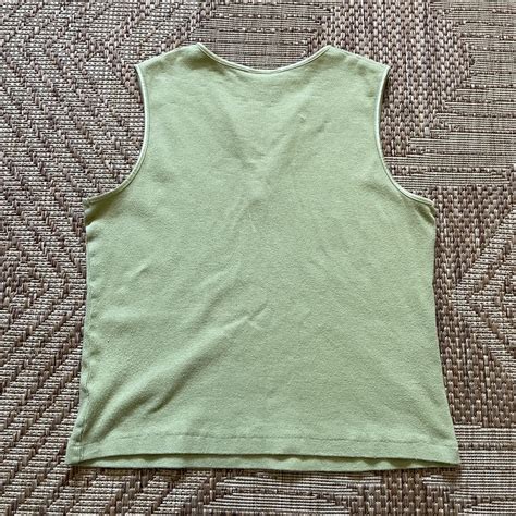 S Green V Neck Tank Size Says Large But Fits Depop