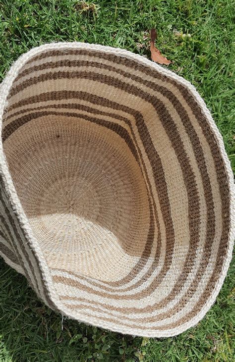 Sisal Basket Hand Woven Basket Kenyan Sisal Basket African Etsy