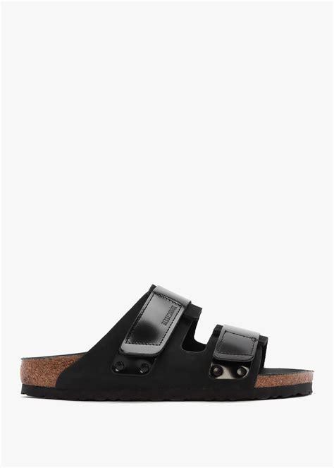 Birkenstock Uji Black Nubuck Leather Two Bar Mules Lyst