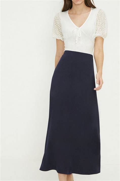 Skirts Tall Navy Midi Skirt Dorothy Perkins