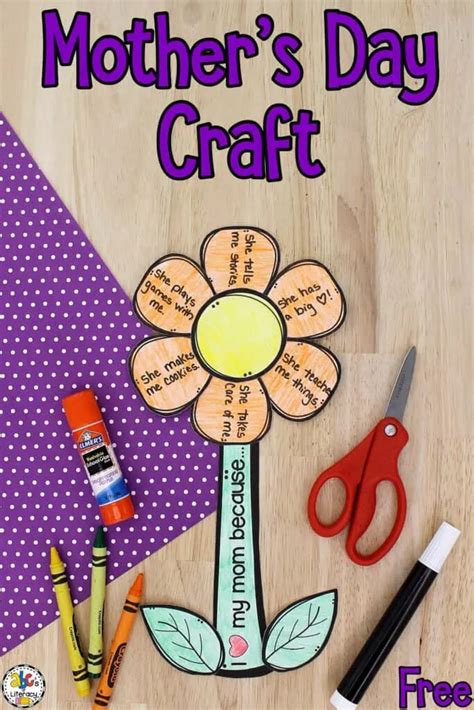 With The Free Printable Template This Mothers Day Flower Craft Is