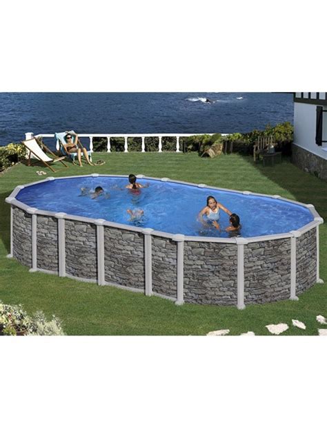 Piscina Fuori Terra Santorini In Acciaio Gre Ovale X X Cm M