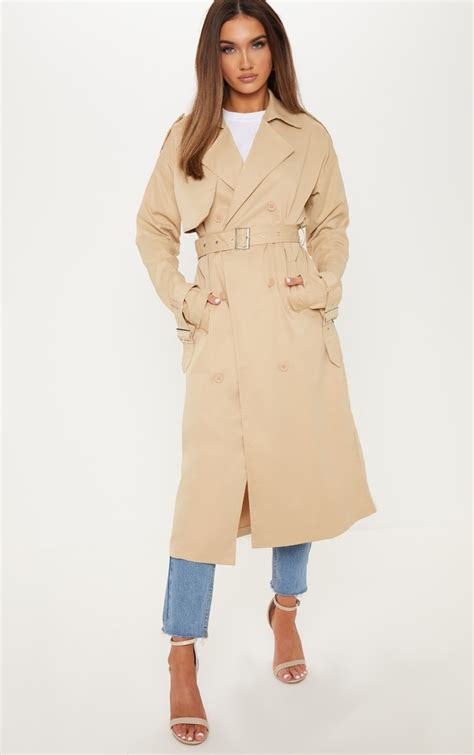 Stone Trench Coat Coats And Jackets Prettylittlething Qa