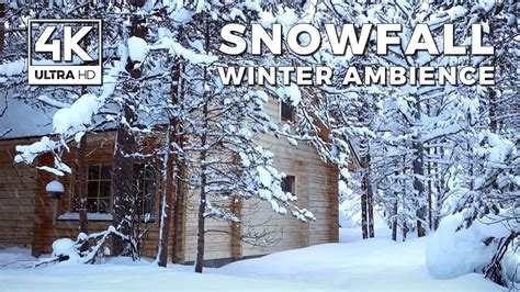 Relaxing Snowfall House In The Forest W Nter Ambience Hour