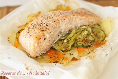 Salm N En Papillote Al Horno Con Verduras Y Patatas Recetas De