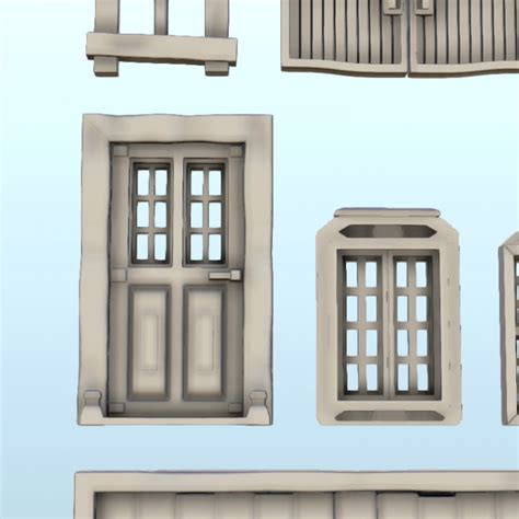 3D Printable Wild West Set Of Windows And Doors Six Gun Sound