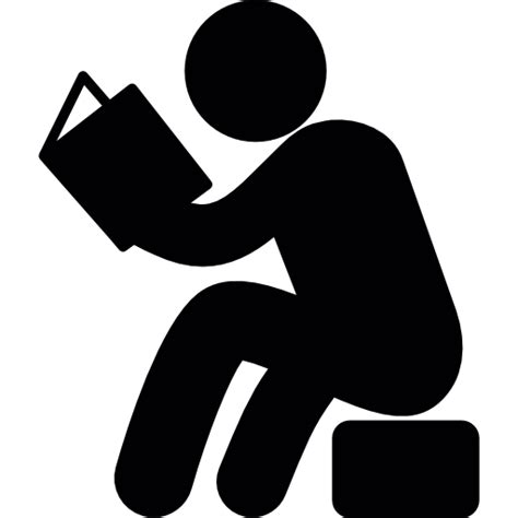 Man Sitting And Reading Book Free People Icons