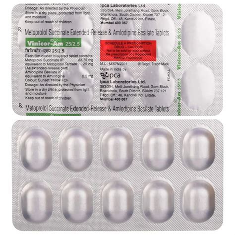 Metoprolol Succinate Extended Release Amlodipine Besilate Tablets