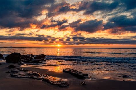 Free Photo | Breathtaking scenery of a sandy beach on a beautiful sunset