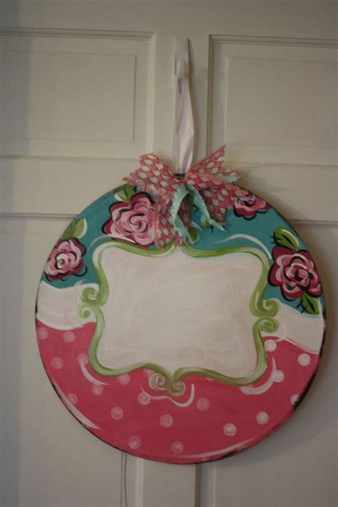 Roses Circle Door Hanger By Missionsoftheheart On Etsy Painted Front