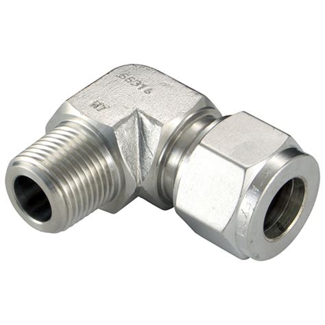 Male Thread BSPT Male Elbows 316 Stainless Steel Twin Ferrule