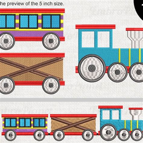 Steam Train Machine Embroidery Designs Etsy