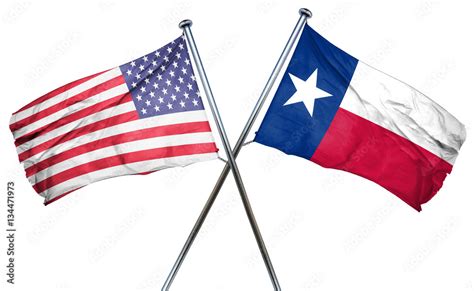 Texas And Usa Flag 3d Rendering Crossed Flags Stock Illustration