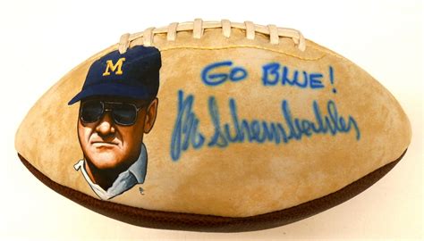 Lot Detail Bo Schembechler Autographed Hand Painted Football