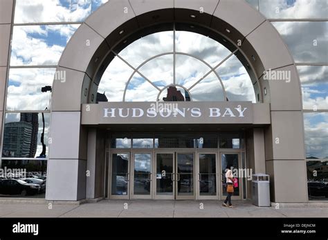 Store Entrance At Hudsons Bay City Centre Drive Mississauga Stock