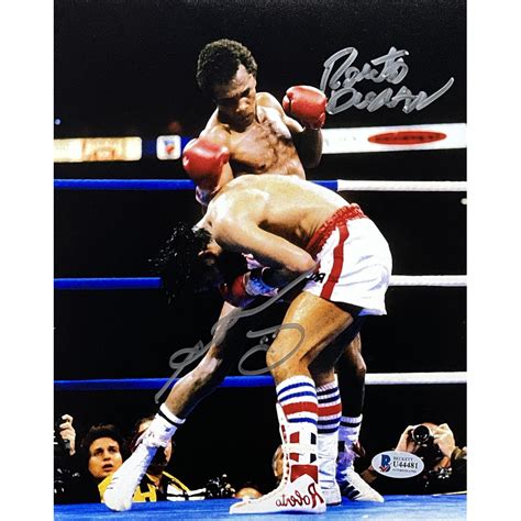 Sugar Ray Leonard & Roberto Duran Signed 8x10 Photo (Beckett) | Pristine Auction