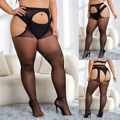 Bas Femmes En Dentelle Noire Avec Ceinture Sexy Lingerie Filet De P Che