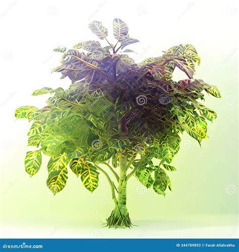 The Croton Tree Is A Tropical Plant Known For Its Vibrant Colorful