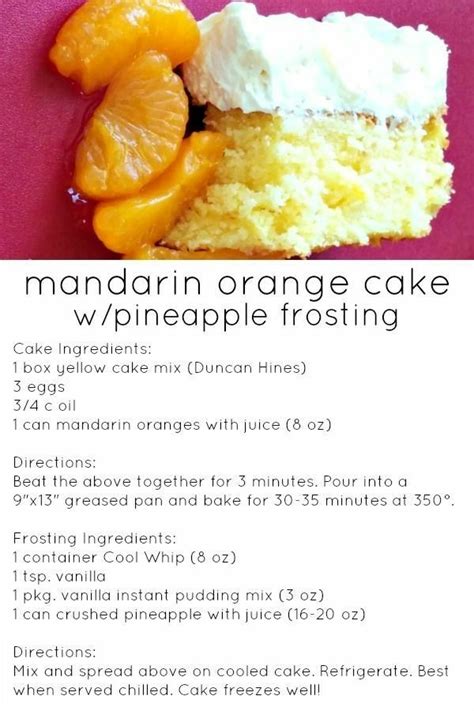 Mandarin Orange Cake with Whipped Cream Frosting