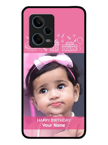 Buy Xiaomi Redmi Note 12 Pro Plus 5g Photo Printing On Glass Case With Birthday Line Art Design