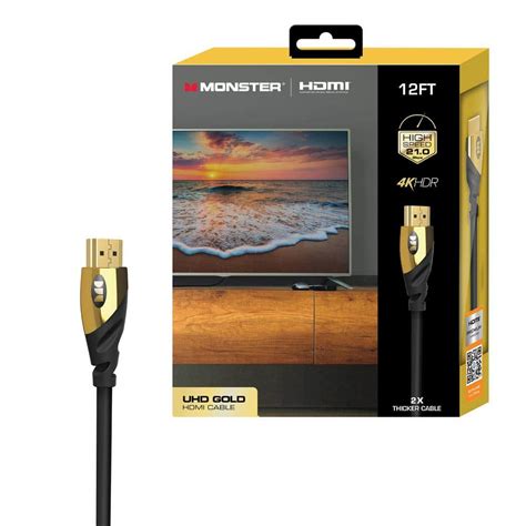 Monster 12 Ft Hdmi 20 Cable Hdmi 20 21 Gbps Mhv1 1024 Blk The Home