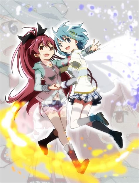 Miki Sayaka And Sakura Kyouko Mahou Shoujo Madoka Magica And 1 More Drawn By Fumiko Mesushi