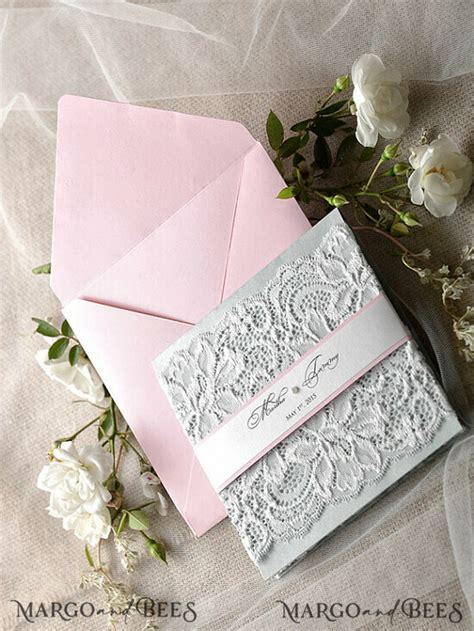 wedding invitations vintage lace/ rustic lace