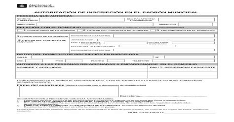 Autorizaci N De Inscripci N En El Padr N Pdf Filele Recordamos Que