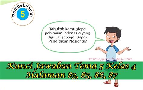 Kunci Jawaban Buku Siswa Tema Kelas Subtema Halaman