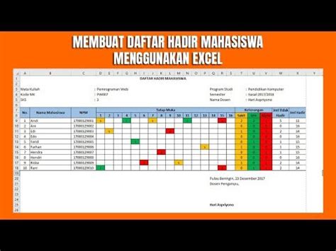 Cara Nak Membuat Daftar Hadir Di Excel Emmettaddmichael