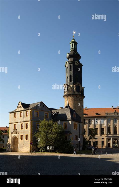 Baroque City Palace with Palace Tower and Bastille, Weimar, Thuringia ...