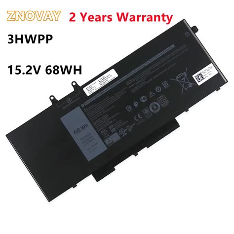 Znovay Batterie Hwpp Pour Ordinateur Portable Dell Latitude